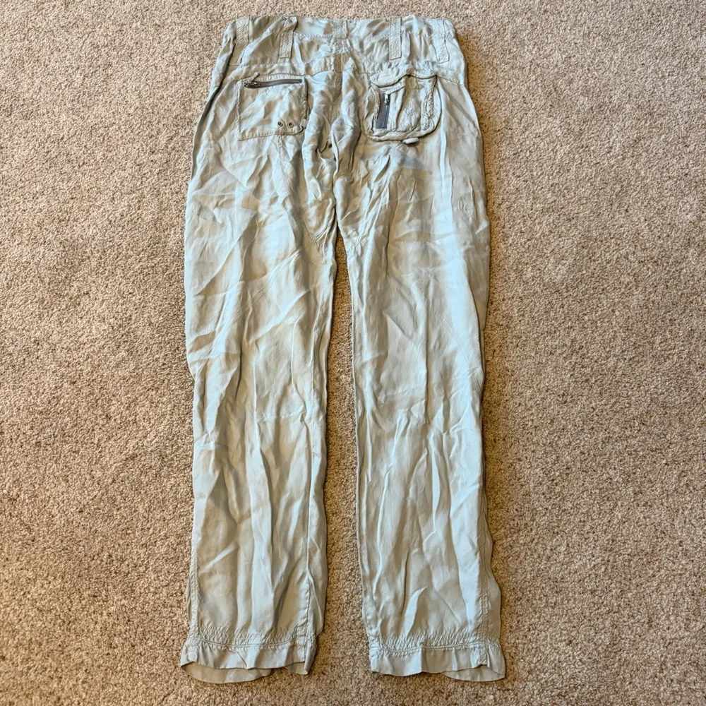 Pete & Greta Johnny Was Marika Mid Rise Cargo Pants Mint Green Women's Size 8